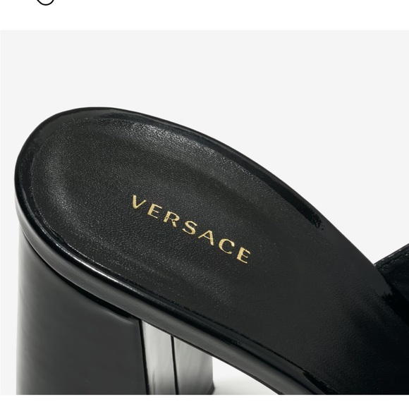 NIB Versace Medusa Black Patent Leather Sandal - Picture 12 of 15